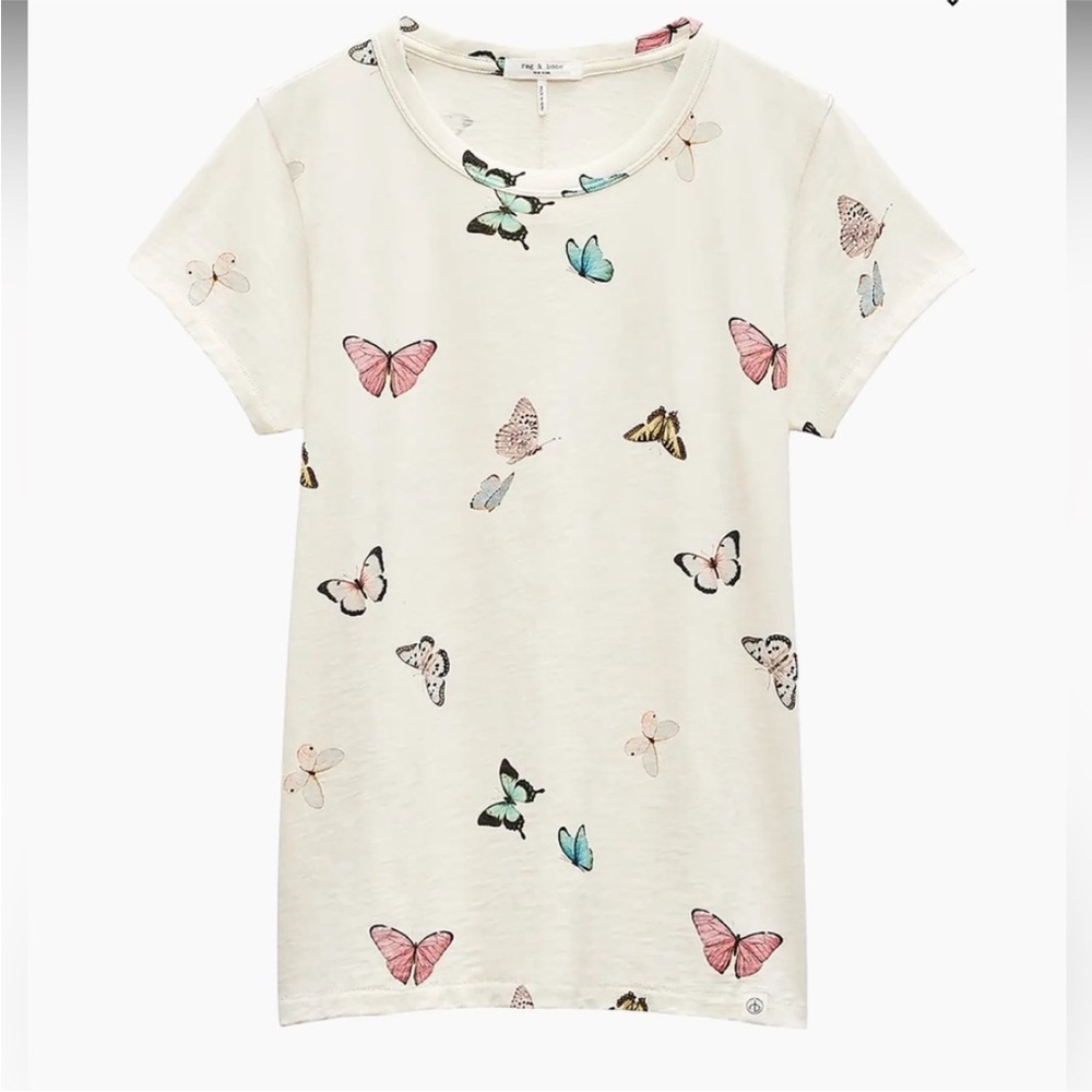 Rag and Bone all over butterfly print Ozzy Tshirt S